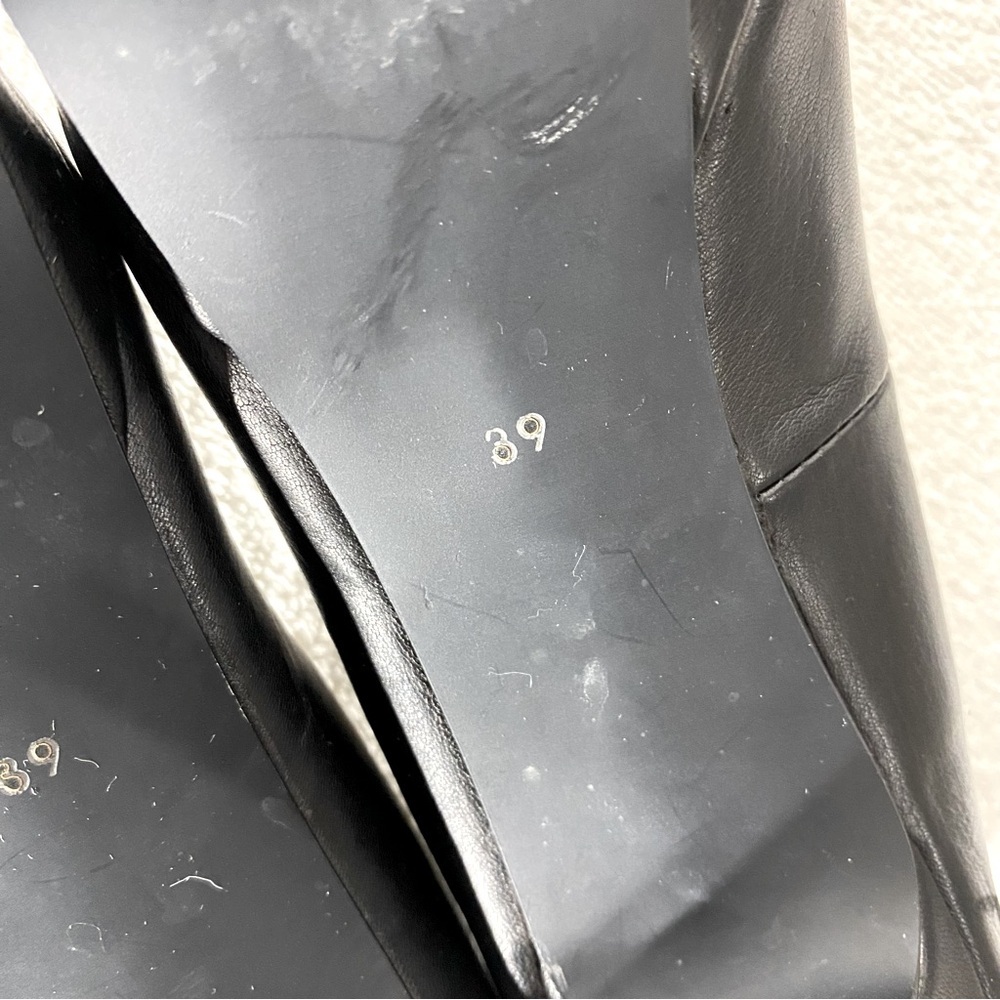 Roberto Vianni Blk Leather Round Toe Platform Heels 39 Corporate Siren Mob Wife - Picture 10 of 14